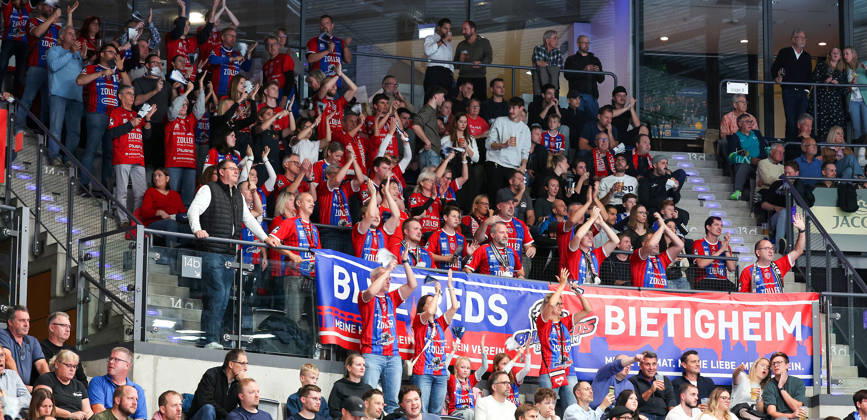 October 22, 2026, Germany, Stuttgart, Opel HBL, 2026–2027 Bundesliga, TVB Stuttgart vs. SG BBM Bietigheim, BBM fans, spectators