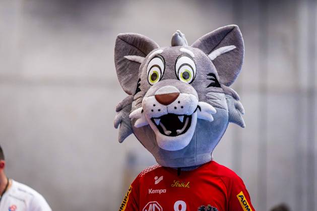 HANDBALL - AUT vs FRO, test match TULLN,AUSTRIA,22.OCT.26 - HANDBALL - OEHB international test match, ladies, Austria vs Faroe Islands. Image shows the mascot of team Austria.  GEPAxpictures xKevinxHackner