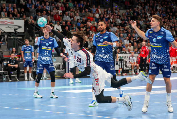 October 22, 2026, Germany, Stuttgart, Opel HBL, 2026–2027 Bundesliga, TVB Stuttgart vs. SG BBM Bietigheim, Maxim Orlov (BBM)