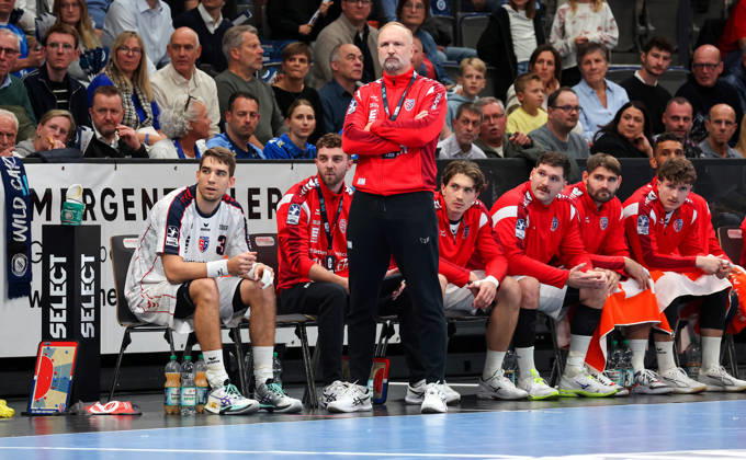 October 22, 2026, Germany, Stuttgart, Opel HBL, 2026–2027 Bundesliga, TVB Stuttgart vs. SG BBM Bietigheim, BBM Coach Hartmut Mayerhoffer