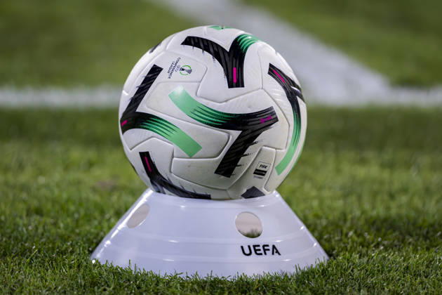 Getafe CF v FC Lugano - UEFA Conference League 2026 27 League Phase MD2 GETAFE, SPAIN - OCTOBER 22: The official ball of the match is seen during the UEFA Conference League 2026 27 League Phase MD2 match between Getafe CF and FC Lugano at Estadio Coliseum on October 22, 2026 in Getafe, Spain. Madrid Estadio Coliseum Madrid Spain Copyright: xAlbertoxGardinx AGardin_20261022_Get_Lug_0144