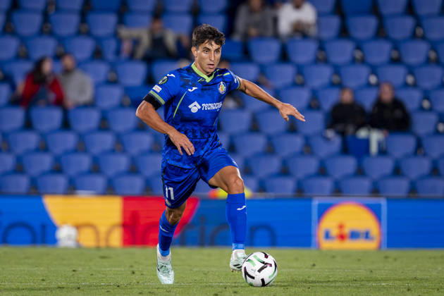 Getafe CF v FC Lugano - UEFA Conference League 2026 27 League Phase MD2 GETAFE, SPAIN - OCTOBER 22: Ramon Terrats of Getafe CF is in action with the ball during the UEFA Conference League 2026 27 League Phase MD2 match between Getafe CF and FC Lugano at Estadio Coliseum on October 22, 2026 in Getafe, Spain. Madrid Estadio Coliseum Madrid Spain Copyright: xAlbertoxGardinx AGardin_20261022_Get_Lug_0149