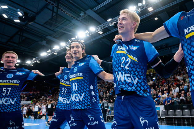 Stuttgart HBL 26 27 TVB Stuttgart SG BBM Bietigheim Dario Sanz de Nicolas Stuttgart, Torben Matzken Stuttgart Final celebration Final celebration Emotion Joy Stuttgart Porsche Arena Baden-Württemberg Germany