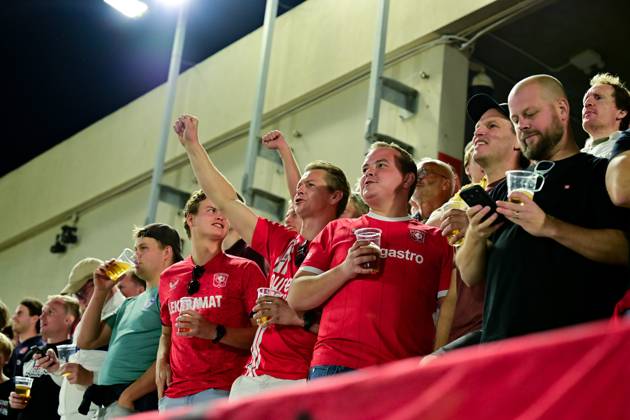 GIBRALTAR , 22 10-2026 , Europa Point stadium , season 2026 2027 , UEFA Conference League football , match between Lincoln Red Imps FC and FC Twente , picture shows fans of FC Twente Lincoln Red Imps - Twente  x208961292x Copyright: