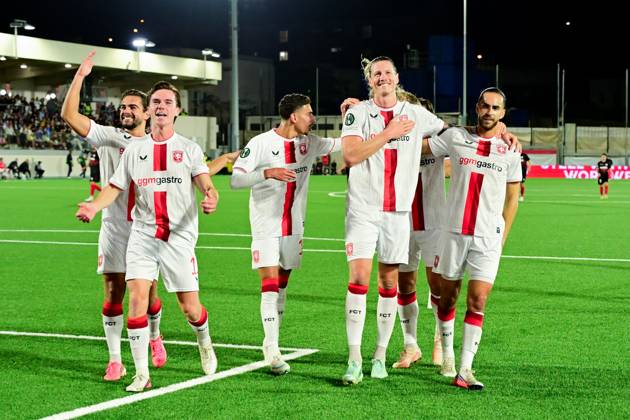 GIBRALTAR , 22 10-2026 , Europa Point stadium , season 2026 2027 , UEFA Conference League football , match between Lincoln Red Imps FC and FC Twente , picture shows Wout Weghorst scores the 0-2 and celebrates Lincoln Red Imps - Twente  x208961369x Copyright: