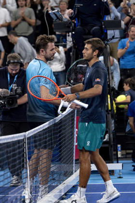 TENNIS : ATP, Tennis Herren 250 - Grand Prix Tennis AURA - Decines (France) 22 10 2026 Flavio Cobolli (ITA) vs Stan Wawrinka (SUI) during the tournament of the Auvergne Rhône-Alpes Grand Prix at the LDLC Arena in Décines on October 22, 2026. Photo Sandrine Thesillat PsNewZ  Copyright: xSandrinexTHESILLATx