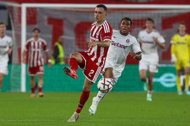Olympiacos F.C. v AC Sparta Prague UEFA Europa League Manolis Saliakas of Olympiacos F.C. during the UEFA Europa League match at Karaiskakis Stadium, Piraeus 22 10 2026 UK Newspapers OUT Copyright: xYannisxHalasx FIL-24108-0050