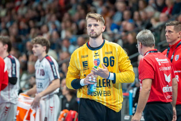 Handball I Men I 2026–2027 Season I Bundesliga I Matchday 10 I TVB Stuttgart vs. SG BBM Bietigheim I October 22, 2026 Jan Hrdlicka 96, SG BBM Bietigheim Stuttgart Porsche Arena Baden-Württemberg Germany Copyright: xLobeca MaxxPetershansx