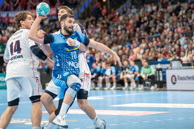 Handball I Men I 2026–2027 Season I Bundesliga I Matchday 10 I TVB Stuttgart vs. SG BBM Bietigheim I October 22, 2026 Mohamed Amine Darmoul 70, TVB Stuttgart with the ball Stuttgart Porsche Arena Baden-Württemberg Germany Copyright: xLobeca MaxxPetershansx