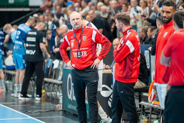 Handball I Men I 2026–2027 Season I Bundesliga I Matchday 10 I TVB Stuttgart vs. SG BBM Bietigheim I October 22, 2026 Hartmut Mayerhoffer, Coach, SG BBM Bietigheim Stuttgart Porsche Arena Baden-Württemberg, Germany Copyright: xLobeca MaxxPetershansx
