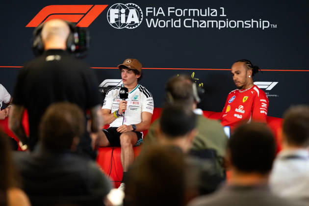 F1 - UNITED STATES GRAND PRIX 2026 KIMI ANTONELLI Andrea (ita), Mercedes AMG F1 Team W16, portrait, HAMILTON Lewis (gbr), Scuderia Ferrari SF-26, portrait during the 2026 Formula 1 United States Grand Prix, 18th round of the 2026 Formula One World Championship, WM, Weltmeisterschaft from October 23 to 25, 2026 on the Circuit of the America, in Austin, Texas, United States of America - AustinUnited States Copyright: xAndrà xFerreirax