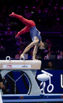 Rotterdam The Netherlands 23rd October 2026 World Championships artistic gymnastics. Pommel Horse Ilia Covtun (CRO) turnen