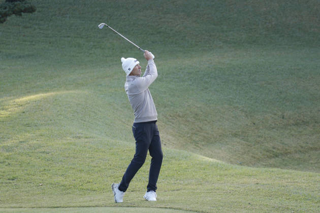 October 23, 2026, Cheonan, Chungnam, SOUTH KOREA: Oct 23, 2026-Cheonan, South Korea-Ross FISHER of England Second shot on 2th Green during a DP World Tour Genesis Championship at Woo Jeong Hills CC in Cheonan, South Korea. DP World Tour Genesis Championship Round2  - ZUMAr168 20261023_aap_r168_060 Copyright: xRyuxSeung-Ilx