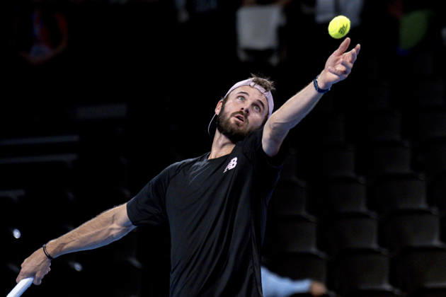 TENNIS : ATP, Tennis Herren 250 - Grand Prix Tennis AURA - Decines (France) 23 10 2026 Corentin MOUTET (FRA) vs Tommy PAUL (USA) during the tournament of the Auvergne Rhône-Alpes Grand Prix at the LDLC Arena in Décines on October 23, 2026. Photo Sandrine Thesillat PsNewZ  Copyright: xSandrinexTHESILLATx