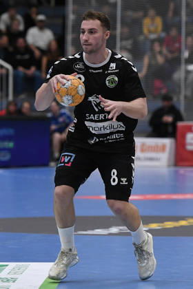 2nd Handball Bundesliga, Matchday 8: TuSEM Essen vs. TV Emsdetten on October 19, 2026, at Sportpark Am Hallo in Essen; Bjarne Budelmann, Emsdetten xRx