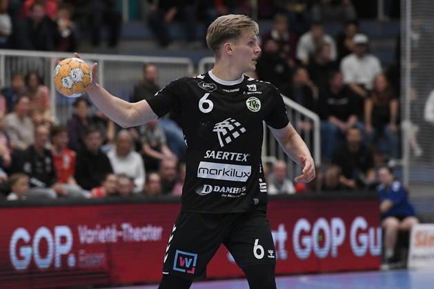 Handball Bundesliga, Matchday 8: TuSEM Essen vs. TV Emsdetten on October 19, 2026, at Sportpark Am Hallo in Essen; Niclas Benedict Heitkamp, Emsdetten xRx