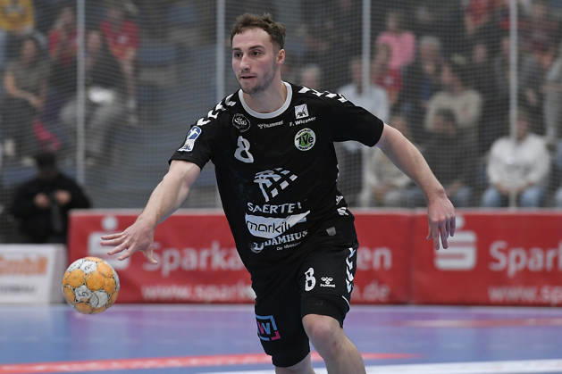2nd Handball Bundesliga, Matchday 8: TuSEM Essen vs. TV Emsdetten on October 19, 2026, at Sportpark Am Hallo in Essen; Bjarne Budelmann, Emsdetten xRx