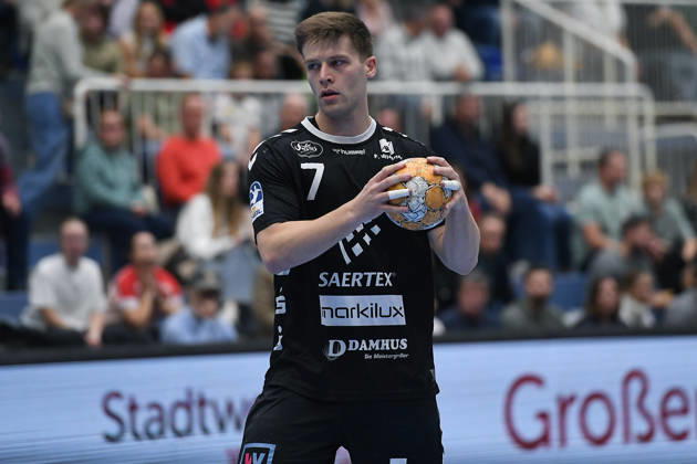 Handball Bundesliga, Matchday 8: TuSEM Essen vs. TV Emsdetten on October 19, 2026, at Sportpark Am Hallo in Essen. Yannick Terhaer, Emsdetten xRx