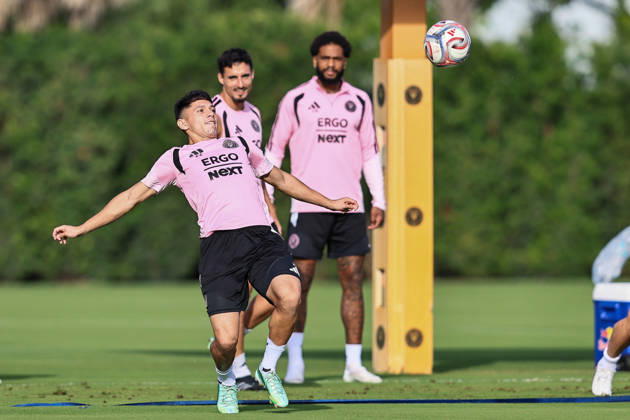 FORT LAUDERDALE, FL - OCTOBER 23: Inter Miami CF midfielder David Ayala (22) is seen during an Inter Miami Training Session at Florida Blue Training Center on October 23, 2026 in Fort Lauderdale, Florida. (Photo by Chris Arjoon Icon Sportswire) SOCCER: OCT 23 Inter Miami CF Training EDITORIAL USE ONLY Icon2610230000011