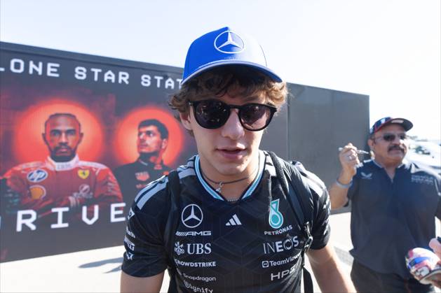 RECORD DATE NOT STATED 23rd October 2026; Circuit of the Americas, Austin, United States; Formula 1, United States Grand Prix, Free Practice Day; Andrea Kimi Antonelli (12) of Italy and Mercedes-AMG PETRONAS Formula One Team enters the paddock BobxKupbens