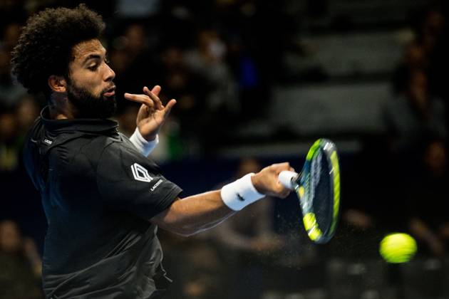 Arthur Fils of France pictured in action during the European Open ATP, Tennis Herren tennis tournament in Brussels, on Friday 23 October 2026. This year s edition of the tournament is taking place from 17 to 25 October JASPERxJACOBS  x190775490x