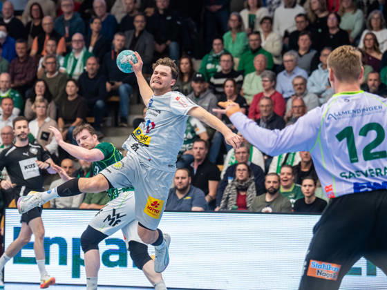 David More, ThSV Eisenach, No. 15 on a fast break, Frisch Auf Goeppingen vs. ThSV Eisenach, Handball, 1st Bundesliga, Men, 2026–2027 season, October 23, 2026, Frisch Auf Göppingen vs. ThSV Eisenach, Handball, 1st Bundesliga, Men, 2026–2027 season, October 23, 2026, Göppingen Copyright: xEibner-Pressefoto MichaelxSchmidx EP_MST