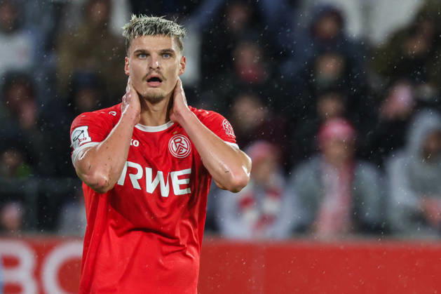 Soccer, 3rd Division, Matchday 11: Rot Weiss Essen vs. Jahn Regensburg on October 23, 2026, at the Stadion an der Hafenstraße in Essen. Marek Janssen, Essen. DFB regulations prohibit any use of photographs as image sequences and or quasi-video. xJRx