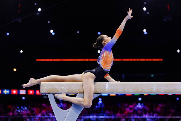 ROTTERDAM - Naomi Visser (NED) during the all-around final at the World Gymnastics Championships in Ahoy Rotterdam. IRIS VAN DEN BROEK ANP xVIxANPxSportx xxANPxIVx 573389486 originalFilename: 573389486