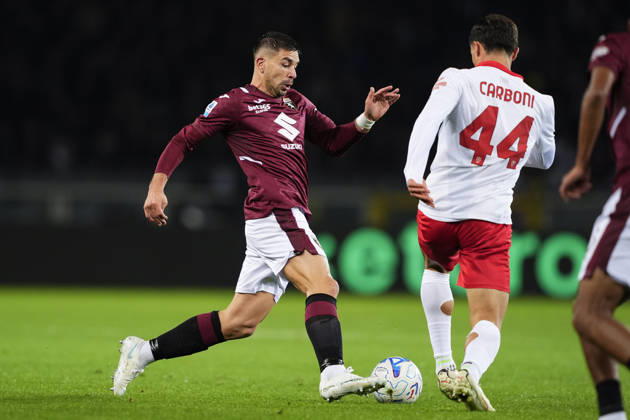 Torino s Giovanni Simeone during the Serie A soccer match between Torino FC and AC Monza at the Stadio Olimpico Grande Torino in Turin, Italy - October 23, 2026. - Soccer  Copyright: xFabioxFerrari LaPressex
