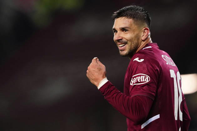Torino s Giovanni Simeone during the Serie A soccer match between Torino FC and AC Monza at the Stadio Olimpico Grande Torino in Turin, Italy - October 23, 2026. - Soccer  Copyright: xFabioxFerrari LaPressex