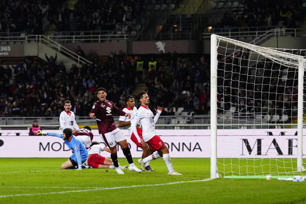 Torino s Kian Fitz-Jim scoring the opening goal for his team 1-0 during the Serie A soccer match between Torino FC and AC Monza at the Stadio Olimpico Grande Torino in Turin, Italy - October 23, 2026. - Soccer  Copyright: xFabioxFerrari LaPressex