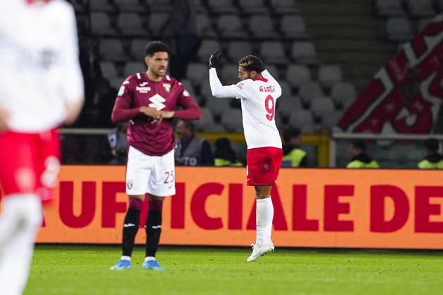 Monza’s Gustavo Varela celebrates after scoring the goal 1-1 for his team during the Serie A soccer match between Torino FC and AC Monza at the Stadio Olimpico Grande Torino in Turin, Italy - October 23, 2026. - Soccer  Copyright: xFabioxFerrari LaPressex