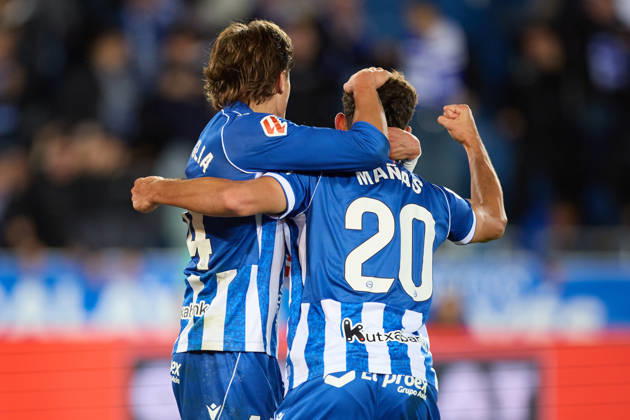 October 23, 2026, Vitoria, Alaba, Spain: Aitor Manas of Deportivo Alaves celebrates after scoring the team s first goal during the LaLiga EA Sports match between Deportivo Alaves and Malaga CF at Mendizorrotza on October 23, 2026, in Vitoria, Spain. Vitoria Spain - ZUMAa181 20261023_zaa_a181_032 Copyright: xRicardoxLarreinax