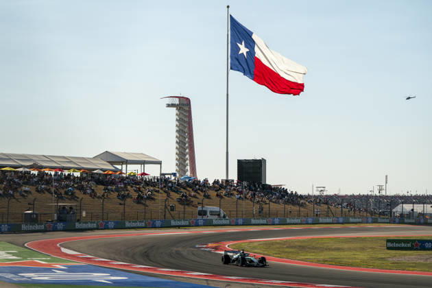 Canadian Formula One driver Lance Stroll of Aston Martin in action during the third free practice session of the Formula One United States Grand Prix at the Circuit of the Americas in Austin, Texas on Friday, October 23, 2026.  AUS2026102353 GREGxNASH