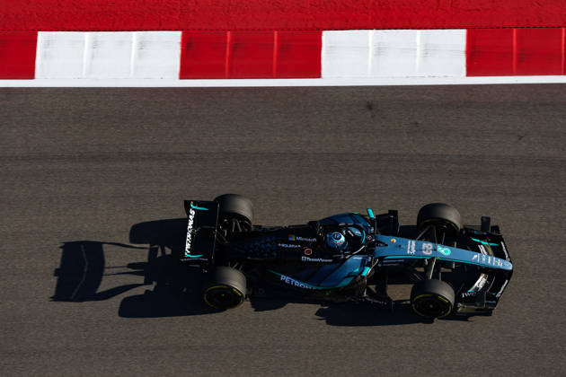 F1 - UNITED STATES GRAND PRIX 2026 63 RUSSELL George (gbr), Mercedes AMG F1 Team W17, action during the 2026 Formula 1 United States Grand Prix, 18th round of the 2026 Formula One World Championship, WM, Weltmeisterschaft from October 23 to 25, 2026 on the Circuit of the America, in Austin, Texas, United States of America - AustinUnited States  Copyright: xEricxAlonsox