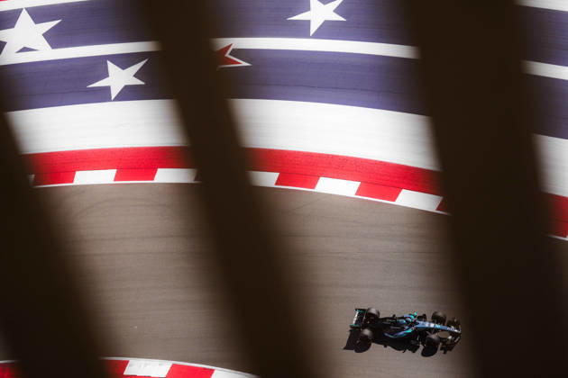 George Russell 63 Mercedes United Kingdom Free practice sessions at the Formula 1 United States Grand Prix at the Circuit of The Americas in Austin, Texas, USA, on October 23, 2026. 2026 Lubomir Asenov LAP.bg. All rights reserved. Copyright: xLubomirxAsenovx