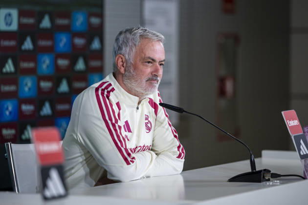 Real Madrid Training Session and press conference, PK, Pressekonferenz Jose Mourinho, Head Coach of Real Madrid, speaks during a press conference ahead of the LaLiga EA Sports match against FC Barcelona, Barca at Ciudad Real Madrid on October 24, 2026 in Valdebebas, Spain. Valdebebas Ciudad Real Madrid Madrid Spain Copyright: xAlbertoxGardinx AGardin_20261024_Rea_Mad_Pc_0071
