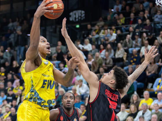 EWE Baskets Oldenburg faces off against Bamberg Baskets; Demajeo Wiggins, EWE Baskets Oldenburg vs. Bamberg Baskets, Basketball, BBL, October 23, 2026, Oldenburg Copyright: xEibner-Pressefotox EP_EER