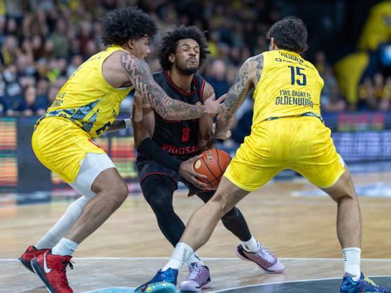 EWE Baskets Oldenburg Takes on Bamberg Baskets, Jordan Wright EWE Baskets Oldenburg vs. Bamberg Baskets, Basketball, BBL, October 23, 2026, Oldenburg Copyright: xEibner-Pressefotox EP_EER