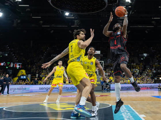 EWE Baskets Oldenburg Takes on Bamberg Baskets, Jordan Jones EWE Baskets Oldenburg vs. Bamberg Baskets, Basketball, BBL, October 23, 2026, Oldenburg Copyright: xEibner-Pressefotox EP_EER