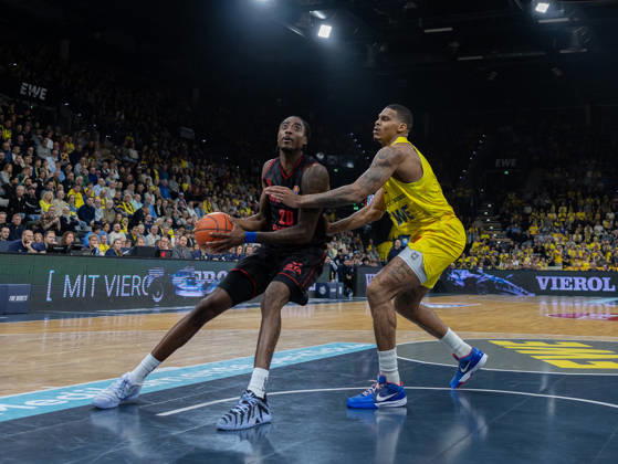 EWE Baskets Oldenburg Takes on Bamberg Baskets, Hason Ward EWE Baskets Oldenburg vs. Bamberg Baskets, Basketball, BBL, October 23, 2026, Oldenburg Copyright: xEibner-Pressefotox EP_EER