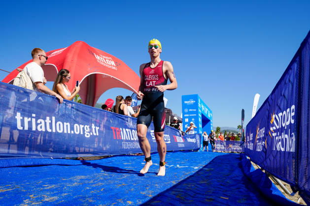 2026 Europe Triathlon Cup Alanya ANTALYA, TURKEY - OCTOBER 24: Artjoms Gajevskis of Latvia makes his way to the start prior to the elite men race of 2026 Europe Triathlon Cup Alanya on October 24, 2026 in Antalya, Turkey. Antalya Turkey Copyright: xFikretxOzgur PSxImagesxFikretxOzgur PSxImagesx