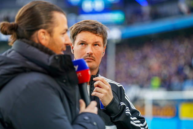 Germany Soccer Bundesliga 2026–2027, Matchday 7: SC Paderborn vs. Hamburger SV at Home Deluxe Arena in Paderborn; Merlin Polzin, Coach; Hamburger SV TV Interview on Sky Sport; Facial Expressions, Emotions Copyright: xJOERANxSTEINSIEKx