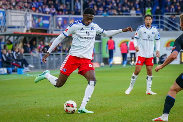 German Soccer Bundesliga 2026–2027, Matchday 7: SC Paderborn vs. Hamburger SV at Home Deluxe Arena, Paderborn; Shafiq Nandja, Hamburger SV, 43 Copyright: xJOERANxSTEINSIEKx