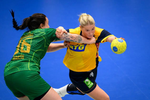 Handball, International Friendly, Sweden vs. Brazil, October 24, 2024: Nina Dano of Sweden during the international friendly handball match between Sweden and Brazil on October 24, 2026 in Jönköping. Photo by Carl Sandin, BILDBYRÅN, code CS CS0996. handball, Swedish national handball team, Sweden, Brazil, women s handball Copyright: CARLxSANDIN BB261024CS028