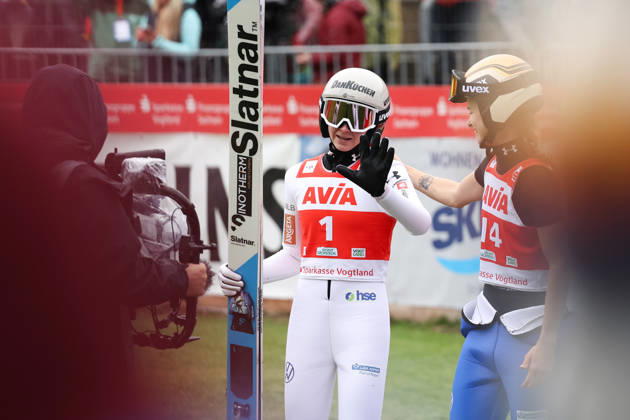 October 24, 2026, Ski Jumping, Women s, FIS Summer Grand Prix, 2026 Season, Individual Final: Nika Prevc (SLO) waves at the camera in Klingenthal, Vogtland Arena, Saxony, Germany