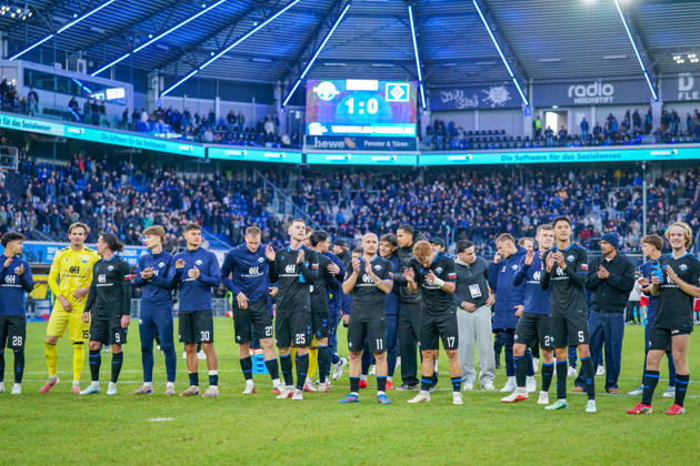 German Soccer Bundesliga 2026–2027, Matchday 7: SC Paderborn vs. Hamburger SV at Home Deluxe Arena in Paderborn—Joy, Excitement, and Celebrations After the Home Victory Copyright: xJOERANxSTEINSIEKx