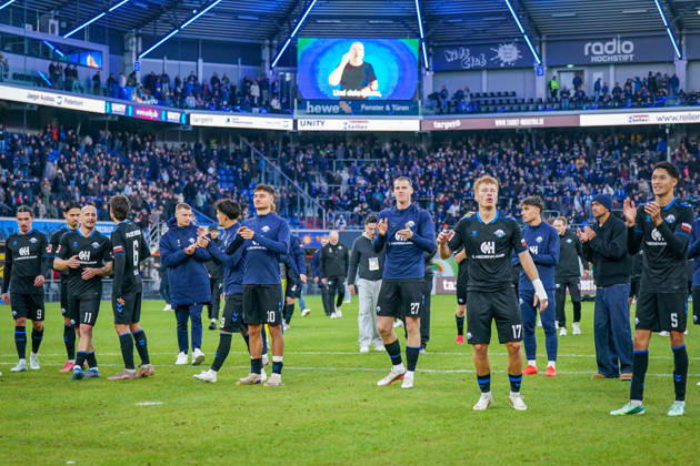 German Soccer Bundesliga 2026–2027, Matchday 7: SC Paderborn vs. Hamburger SV at Home Deluxe Arena in Paderborn—Joy, Excitement, and Celebrations After the Home Victory Copyright: xJOERANxSTEINSIEKx