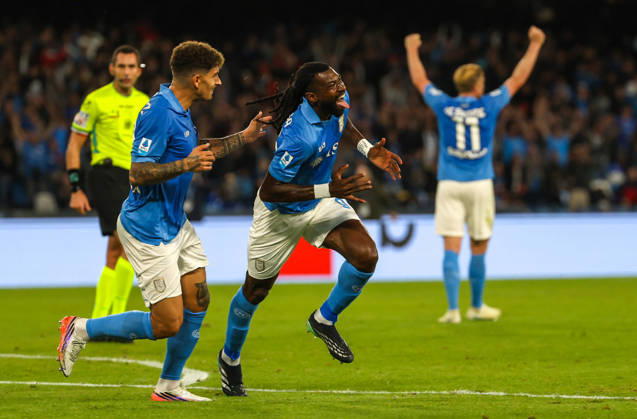Serie A championship football match - 2026 27: Napoli vs Roma Goal the Frank Zambo Anguissa OF SSC Napoli during the football match on 24 10 2026 part of the 2026 27 Italian Serie A championship held in Naples at the Stadio Diego Armando Maradona between SSC Napoli and AS Roma NAPOLI stadio Diego Armando Maradona CAMPANIA ITALIA Copyright: xFABIOxSASSO FPAxFabioxSassox Napoli Roma2026_10_24Fabio Sasso0474