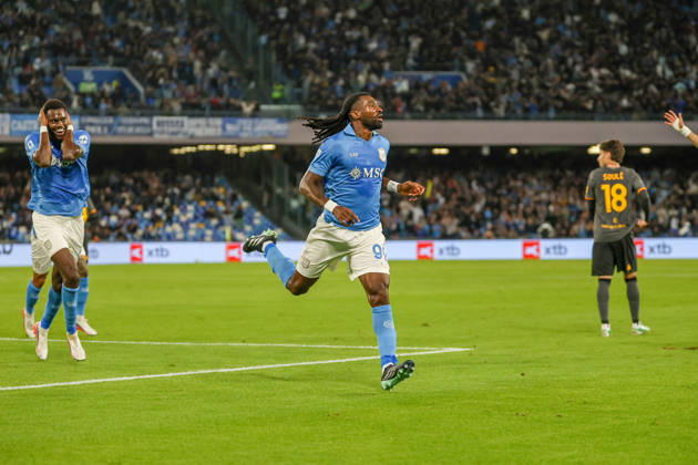 Serie A championship football match - 2026 27: Napoli vs Roma Goal the Frank Zambo Anguissa OF SSC Napoli during the football match on 24 10 2026 part of the 2026 27 Italian Serie A championship held in Naples at the Stadio Diego Armando Maradona between SSC Napoli and AS Roma NAPOLI stadio Diego Armando Maradona CAMPANIA ITALIA Copyright: xFABIOxSASSO FPAxFabioxSassox Napoli Roma2026_10_24Fabio Sasso0497
